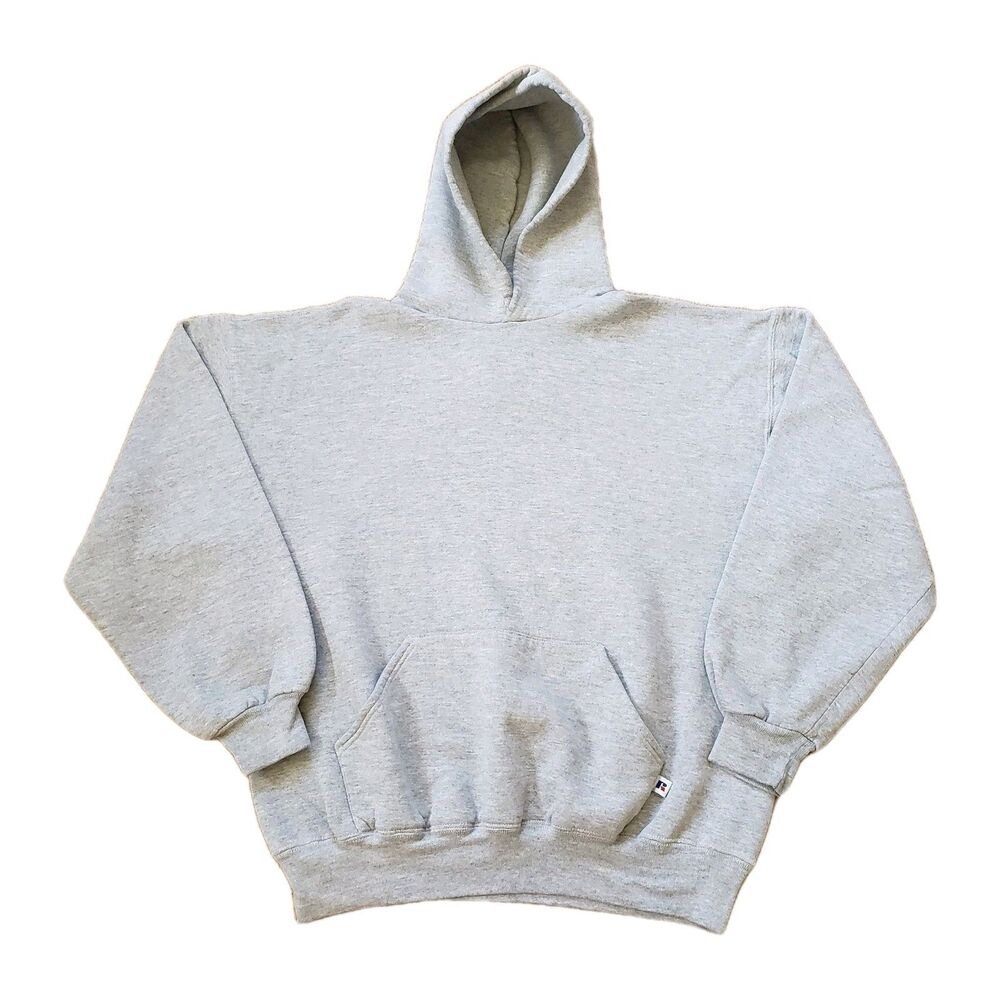 Vintage 90s Russell Athletic USA Made Sz XL Mens Gray Hoodie Hooded Sweatshirt